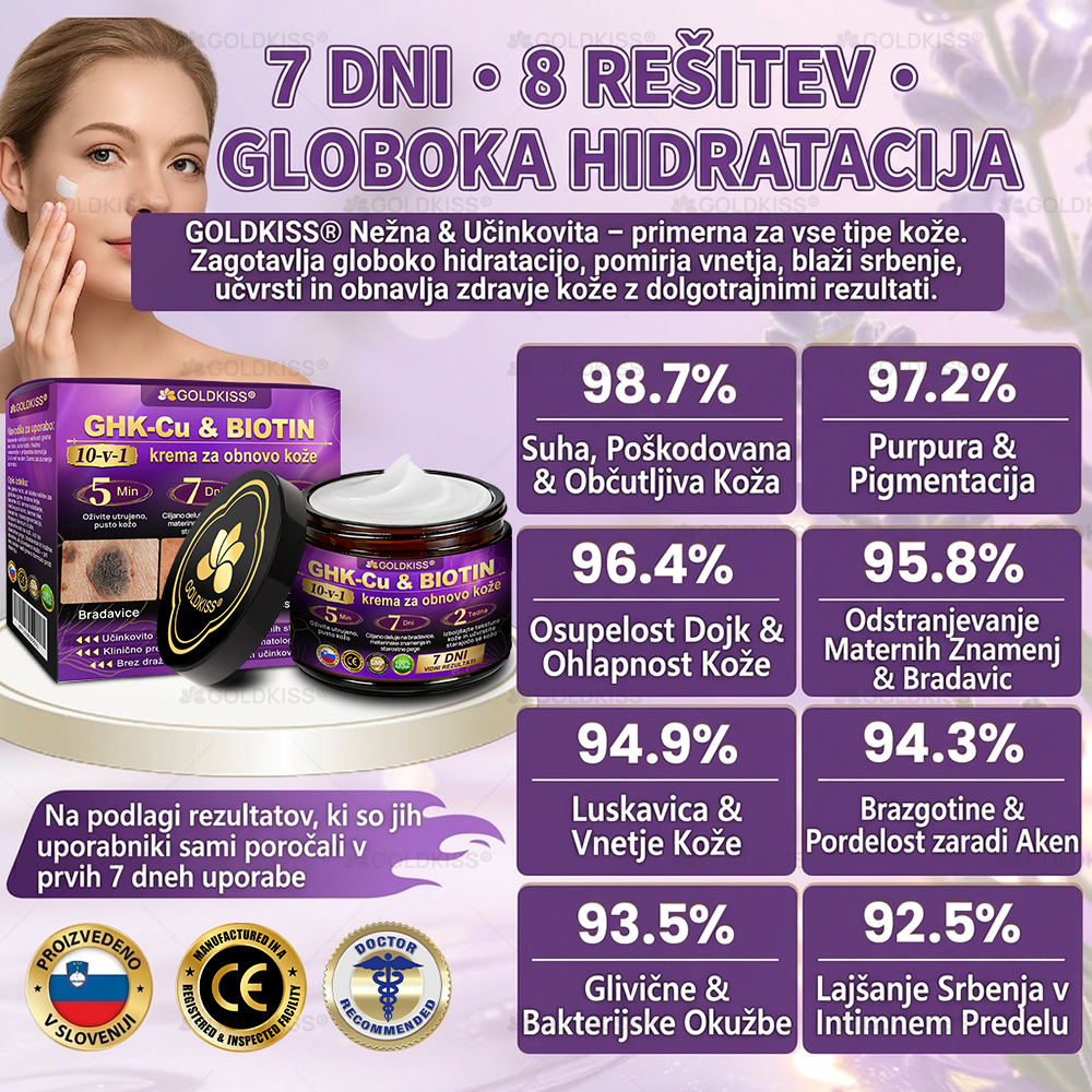 🐚Izdelano in poslano iz Evrope ✨ 𝐆𝐎𝐋𝐃𝐊𝐈𝐒𝐒® 𝐆𝐇𝐊-𝐂𝐮 & 𝐁𝐈𝐎𝐓𝐈𝐍 𝟏𝟎-𝐁-𝟏 Obnavljajoča krema za kožo